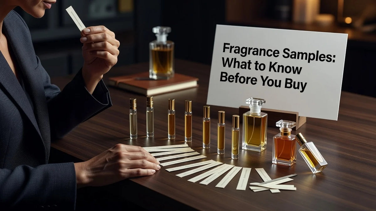 Professional header image for list-based article: Fragrance Samples: What to Know Before You Buy