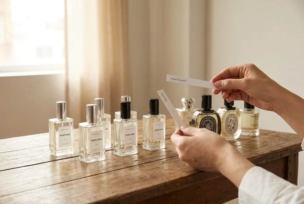 Professional header image for comparison analysis: Zara Perfume Dupes vs. Designer-Inspired Perfumes: Which ...