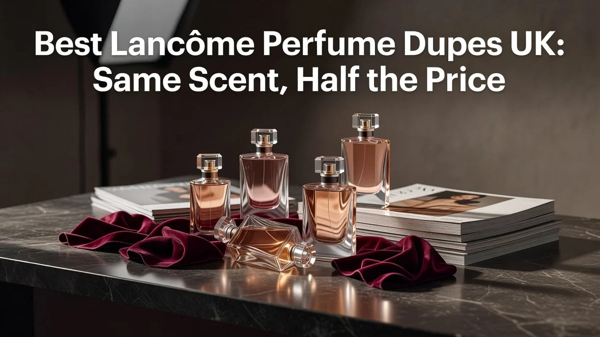 Professional header image for comparison analysis: Best Lancôme Perfume Dupes UK: Same Scent, Half the Price
