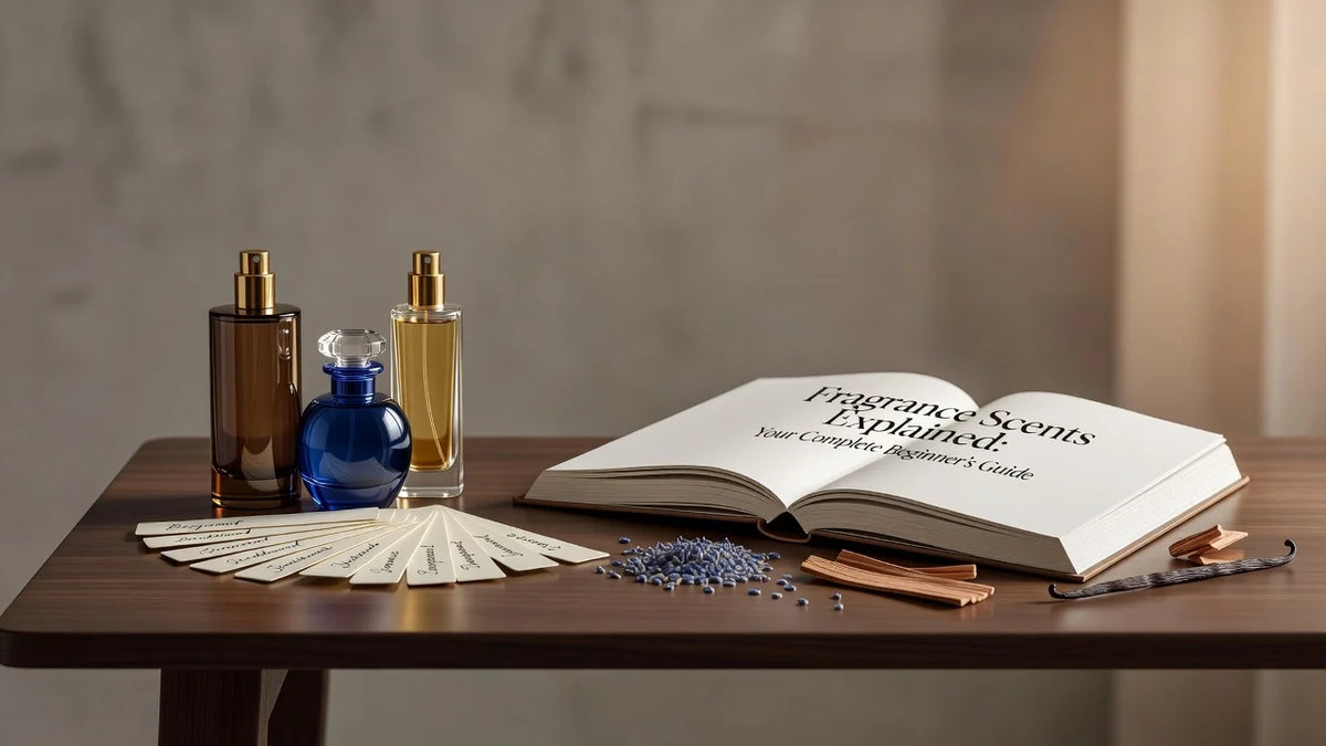 Professional header image for list-based article: Fragrance Scents Explained: Your Complete Beginner's Guide